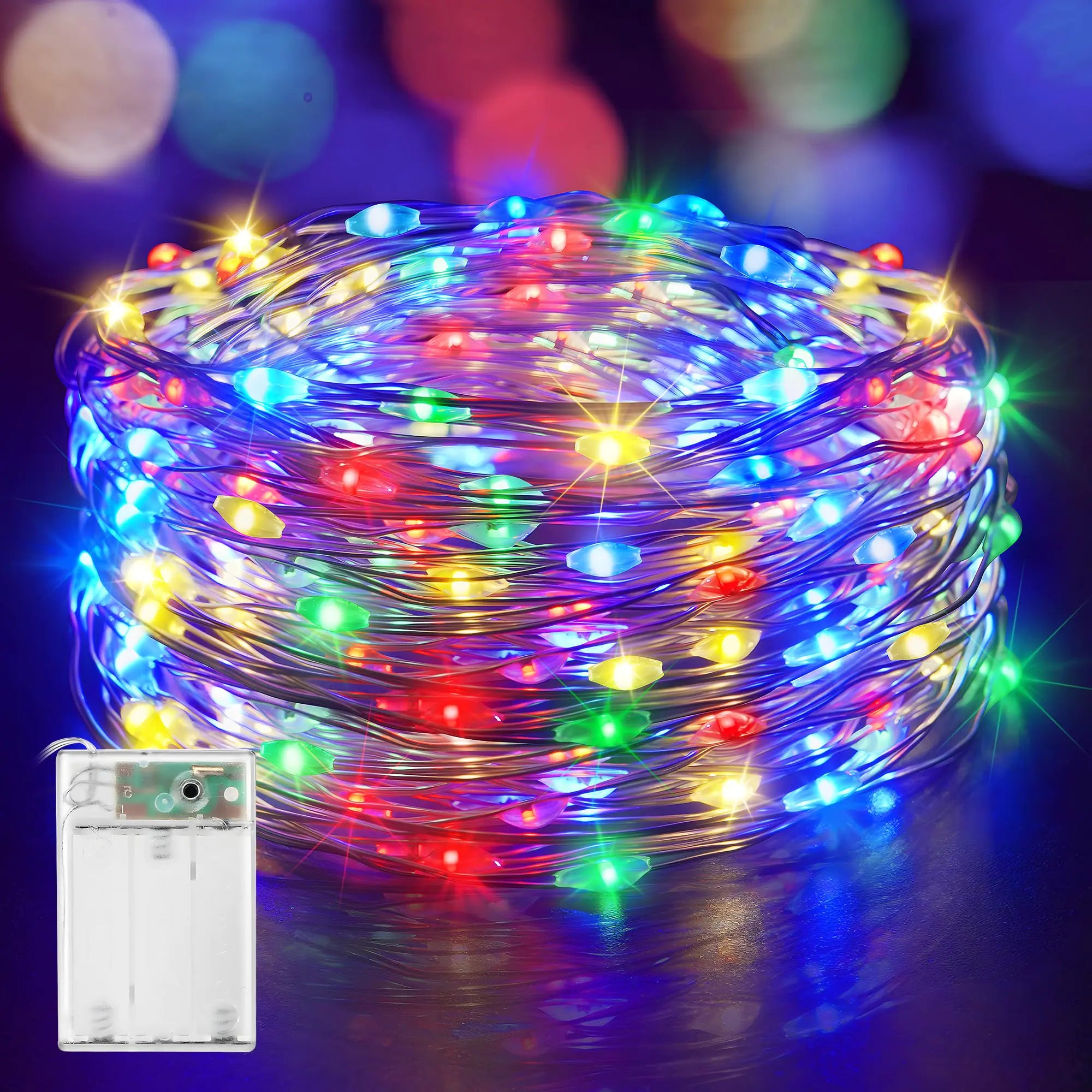 Fairy Lights Battery Operated 33FT 200LED Twinkle String Lights 8 Modes & Waterproof LED Fairy Lights for Bedroom Wedding DIY Holiday Easter Party Indoor Decor (Multicolor)